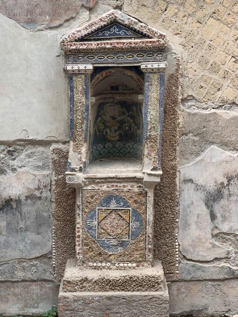 Decorated niche inside a villa, Herculaneum, Italy