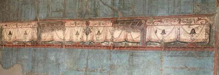 painted border along wall in villa in Herculaneum, Italy