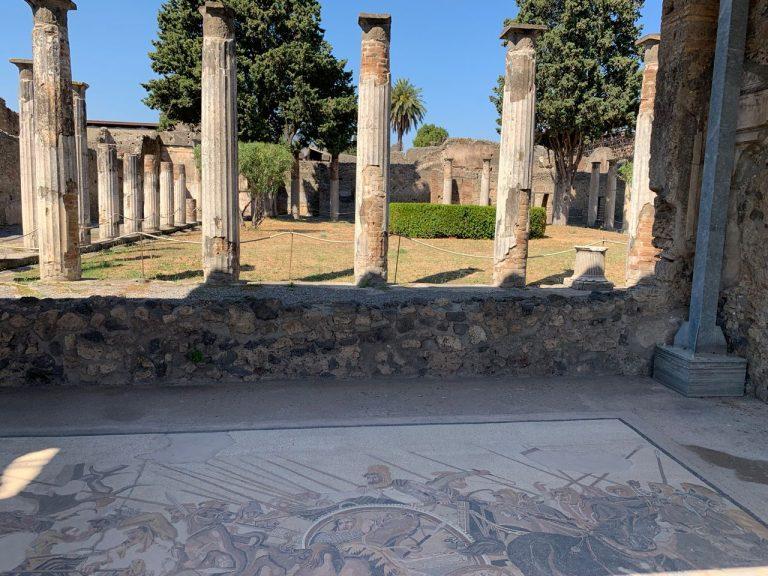 Mosaic floor and inner courtyard in Herculaneum, Italy