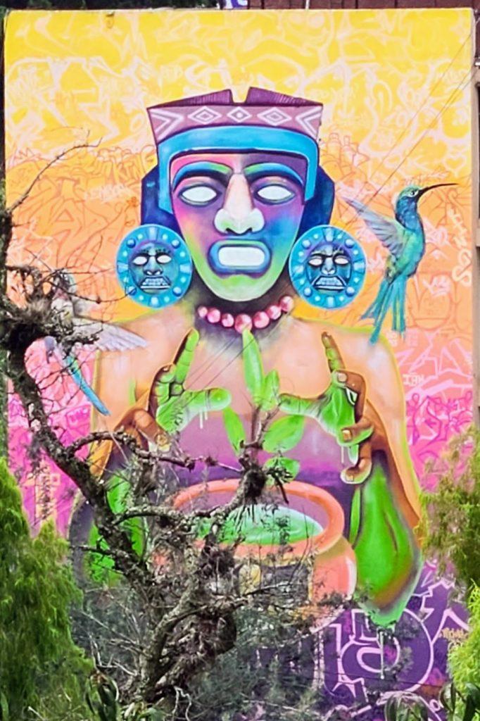 Indigenous inspired street art, Cuenca, Ecuador