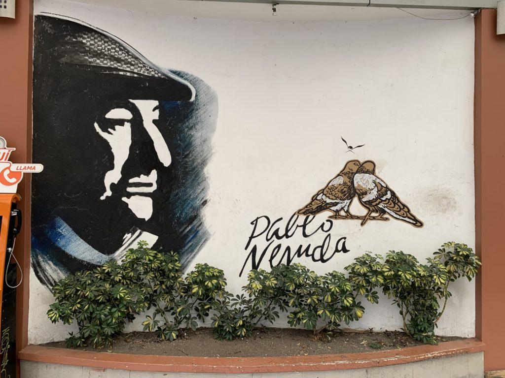 Pablo Neruda tribute - street art in Cuenca, Ecuador