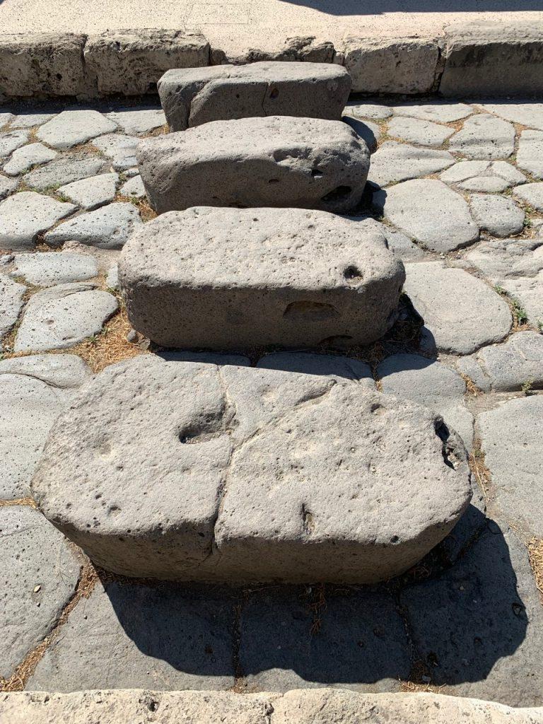 Combo crosswalk and speed bumps! In Pompeii, Italy