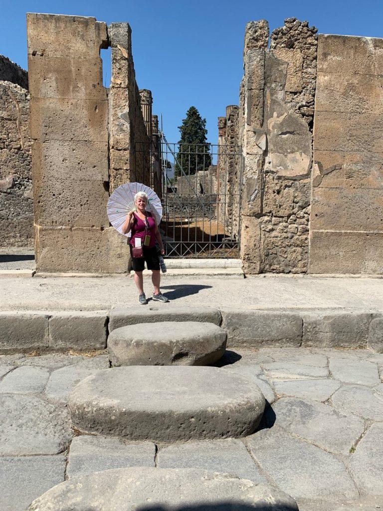 Raised stone crosswalks in Pompeii (Tema on the far side)