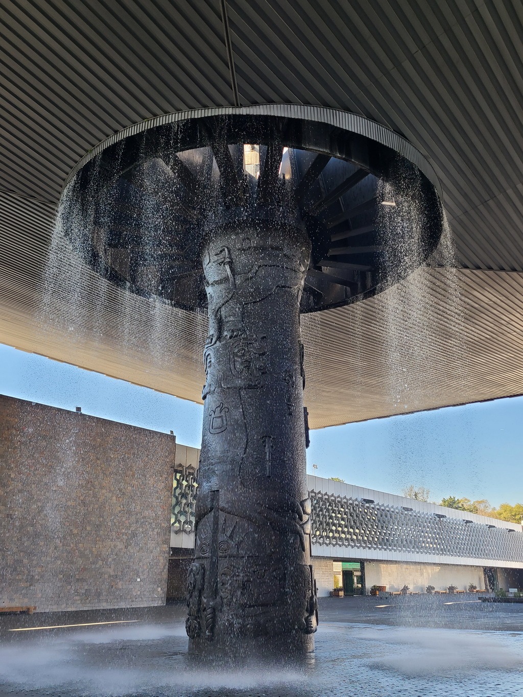 fountain at the entrance to the Anthropology Museum in Mexico City