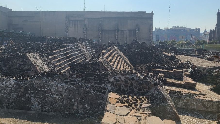 layers of pyramids on Mexico City's Templo Mayor