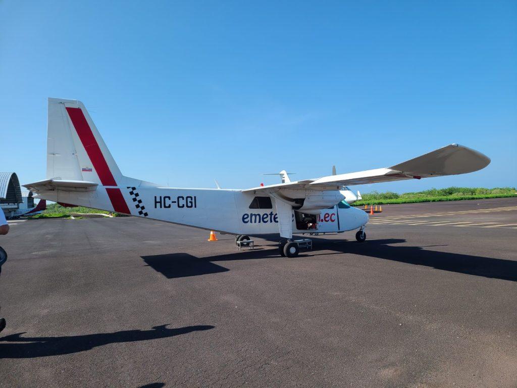 10 seater Emetebe flight from San Cristobal to Isabela island, Galapagos
