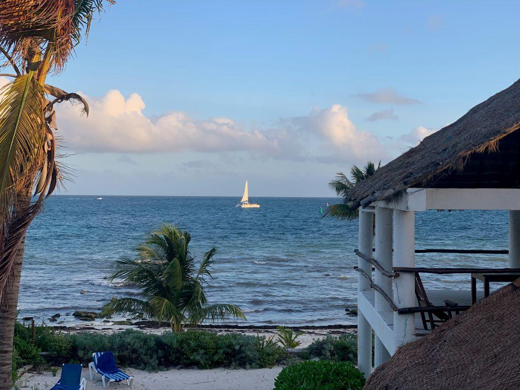 View from our balcony at Rancho Sakol in Puerto Morelos, Mexico