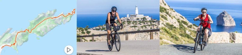 Day 3: Out and back cycle route from Port de Pollença to Cap de Formentor, professional action shots of both of us.