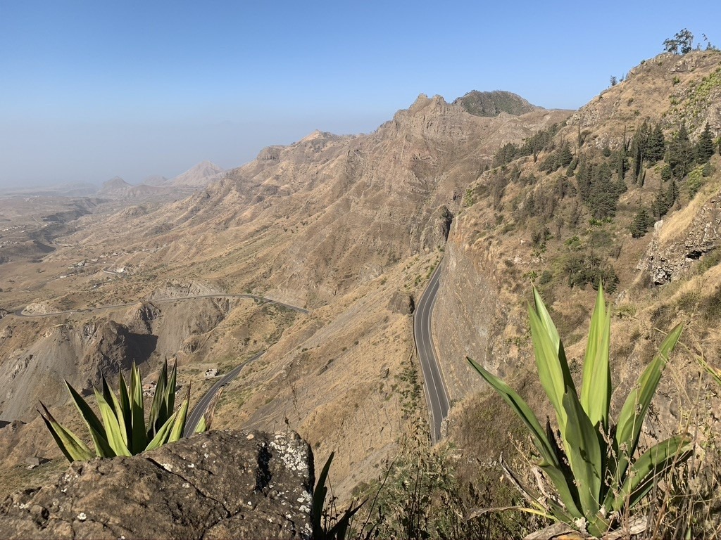Zig zag roads to get to the interior of Santiago, Cape Verde