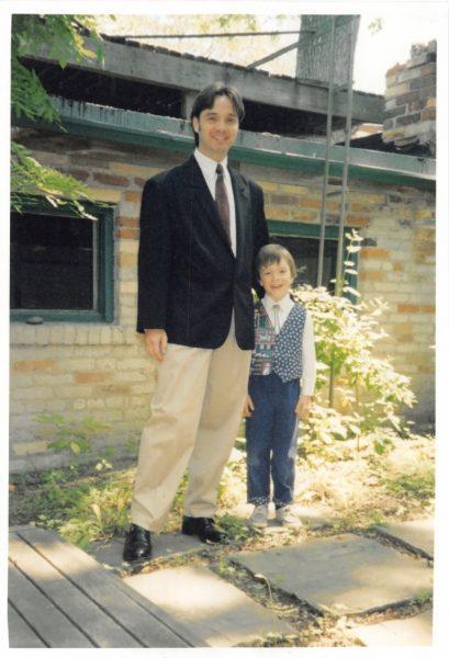 DH & #1 Son on the latter's 1st day of school in Toronto.