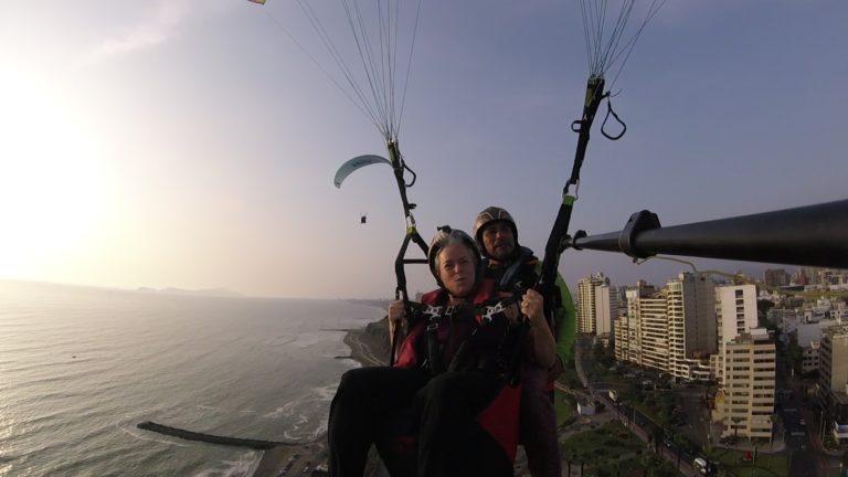Paragliding over Lima, Peru