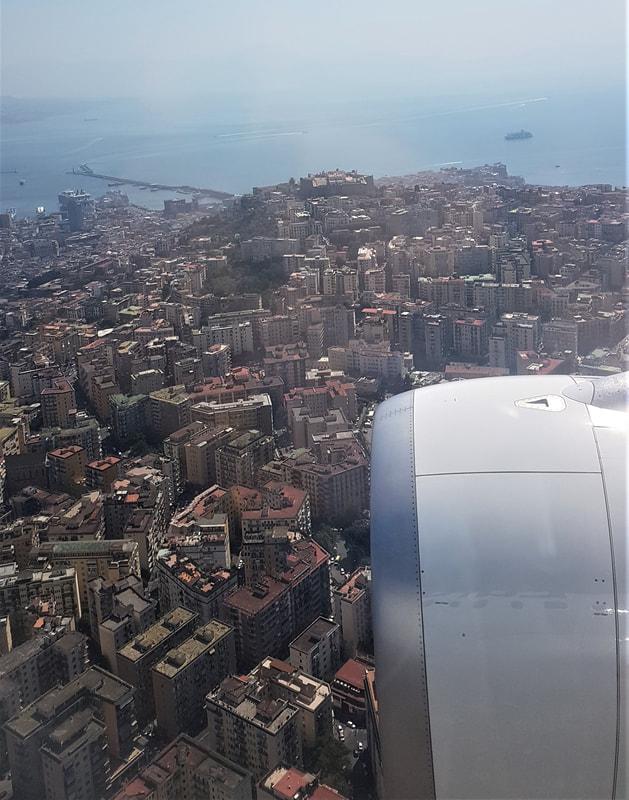 flying into Naples, Italy