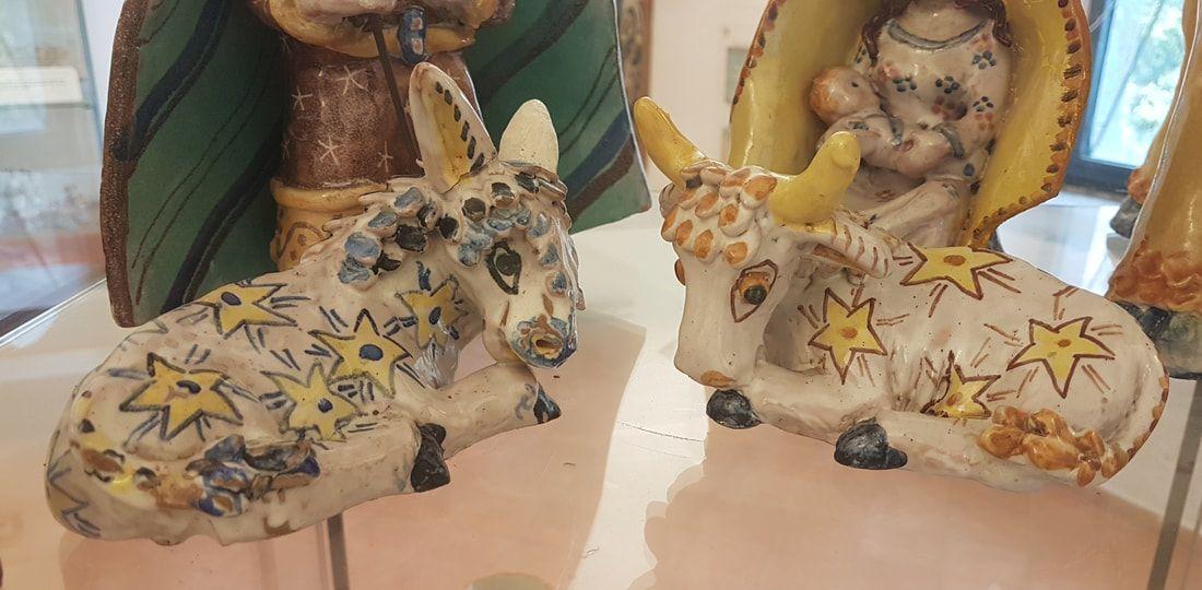 Margarete Thewalt Hannasch creche scene - donkeys with starsPicture