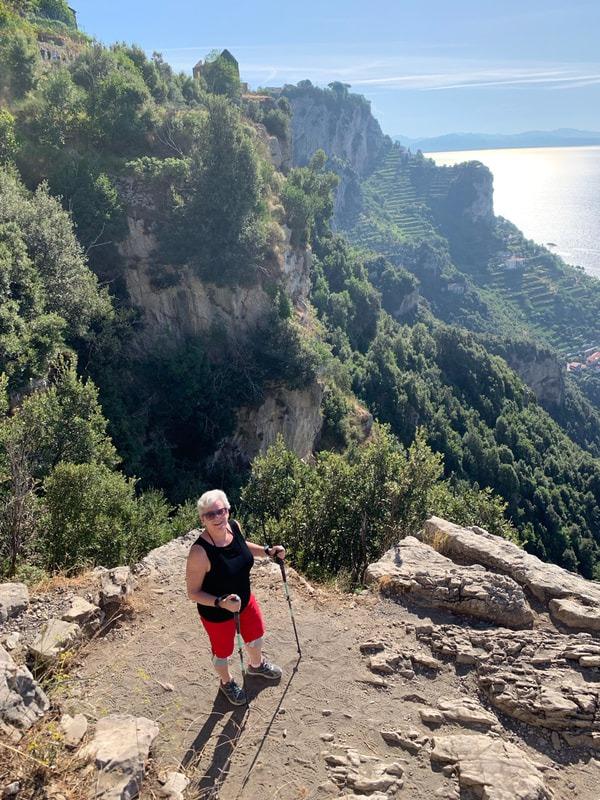 Tema Frank hiking in the Amalfi Coast, Italy