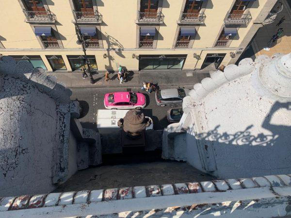 View of the street from the cafe atop the Museo Del Estanquillo