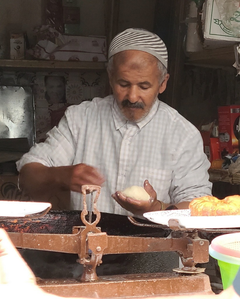 A sfenj maker in Essaouira, Morocco