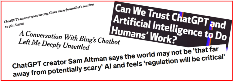 ChatGPT and other new AI systems can be good, but also have huge risks (Headline examples)