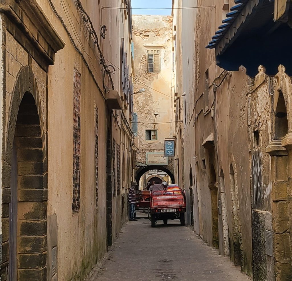 Streets so narrow two carts can't pass each other - Essaouira, Morocco